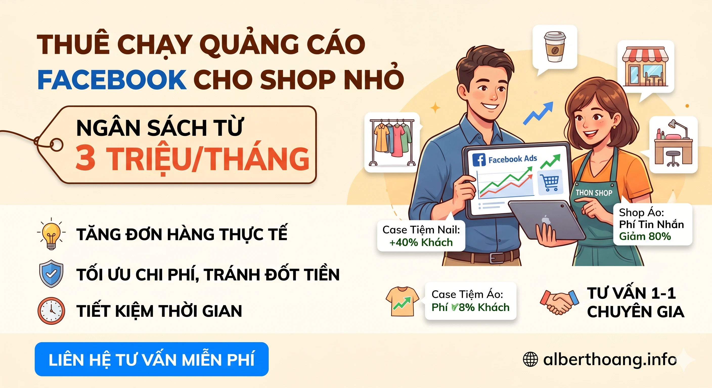 thuê chạy quản cáo Facebook cho shop nhỏ